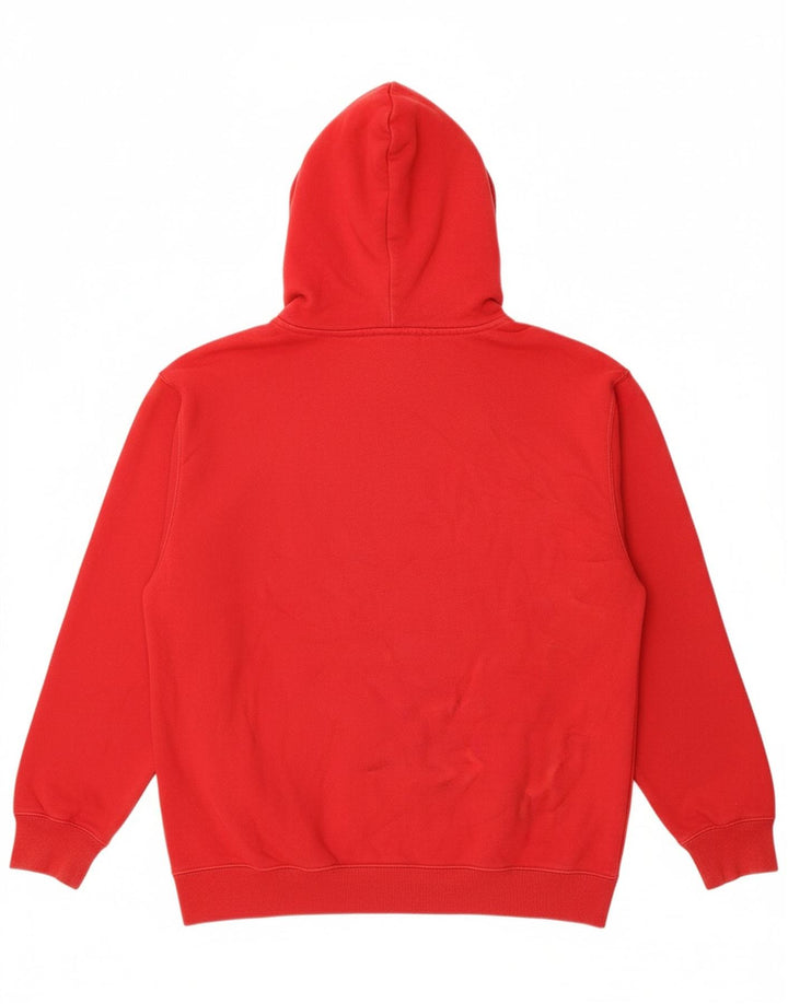CHAMPION Suéter masculino com capuz gráfico pequeno algodão vermelho