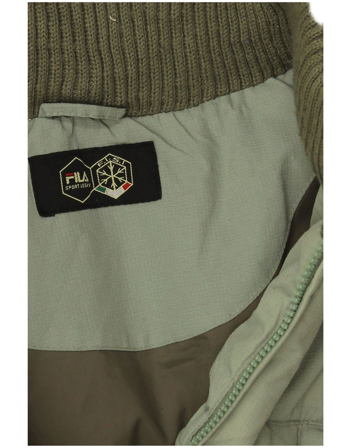 Jaqueta masculina Fila com capuz acolchoada UK 42 XL verde poliamida