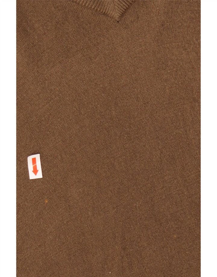 Suéter masculino MARKS & SPENCER Blue Harbor com decote em V grande marrom