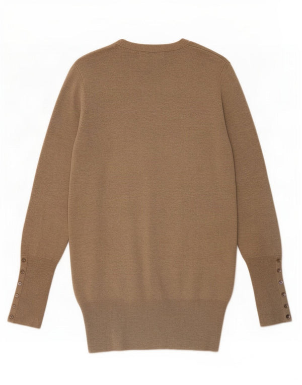 Suéter cardigã feminino Zara Longline Reino Unido 16 grande rayon cinza