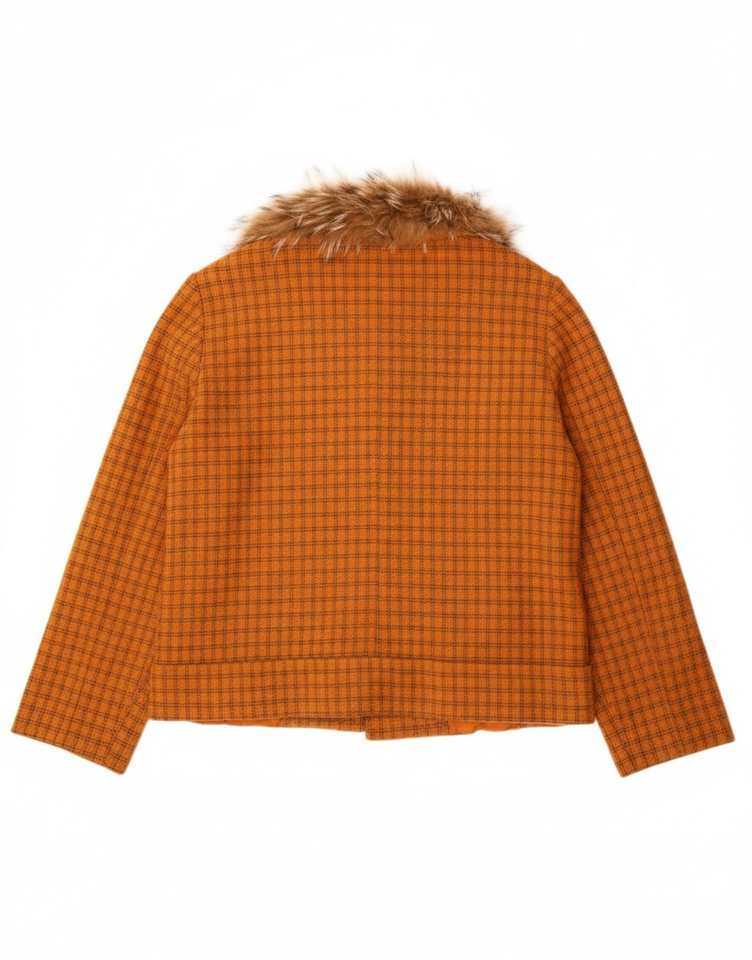 Jaqueta bomber feminina VINTAGE UK 16 grande xadrez laranja