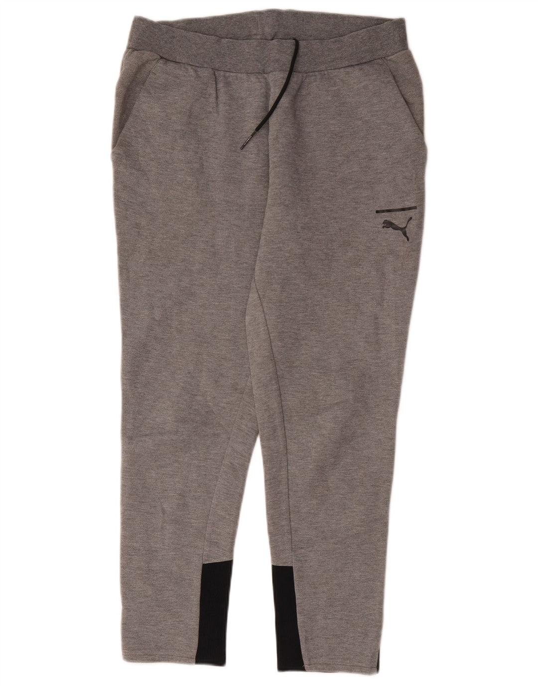 Calça de treino masculina Puma cinza médio algodão colorblock