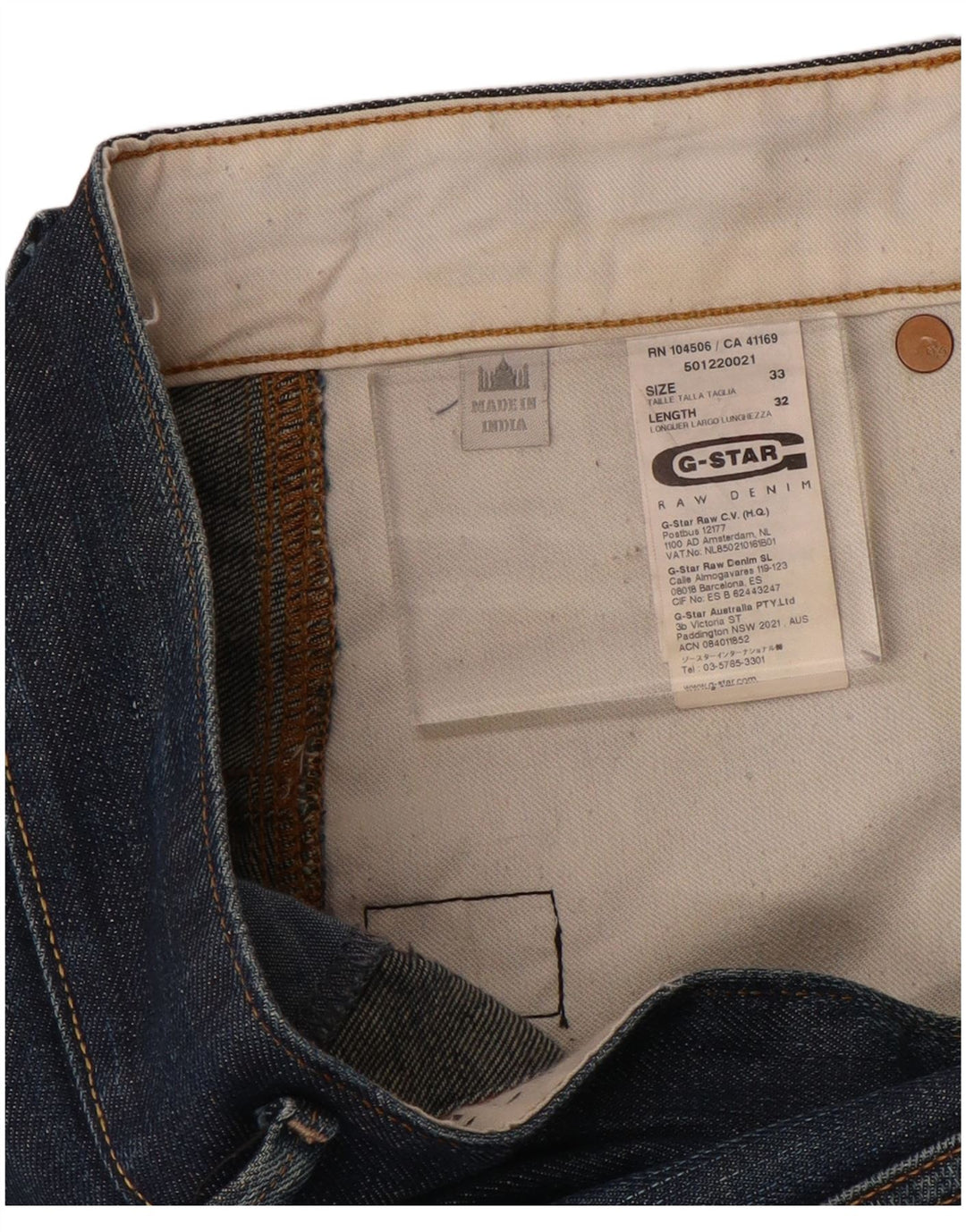 G-STAR Masculino Banana Slim Jeans W33 L32 Azul Algodão