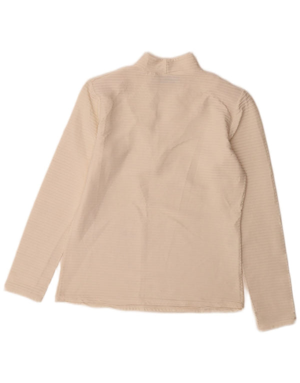 Blusa feminina vintage de manga comprida UK 14 poliamida branca média