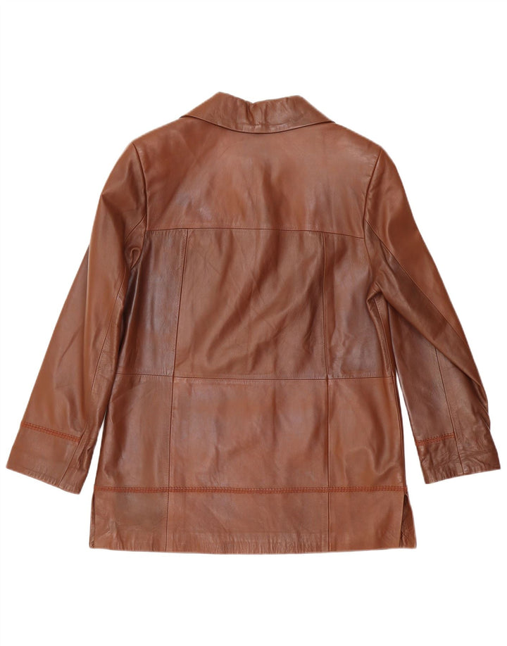 Jaqueta de couro feminina vintage IT 45 couro médio Borgonha