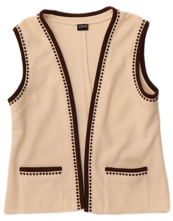 Suéter cardigã feminino aberto sem mangas Carre EU 42 grande off white