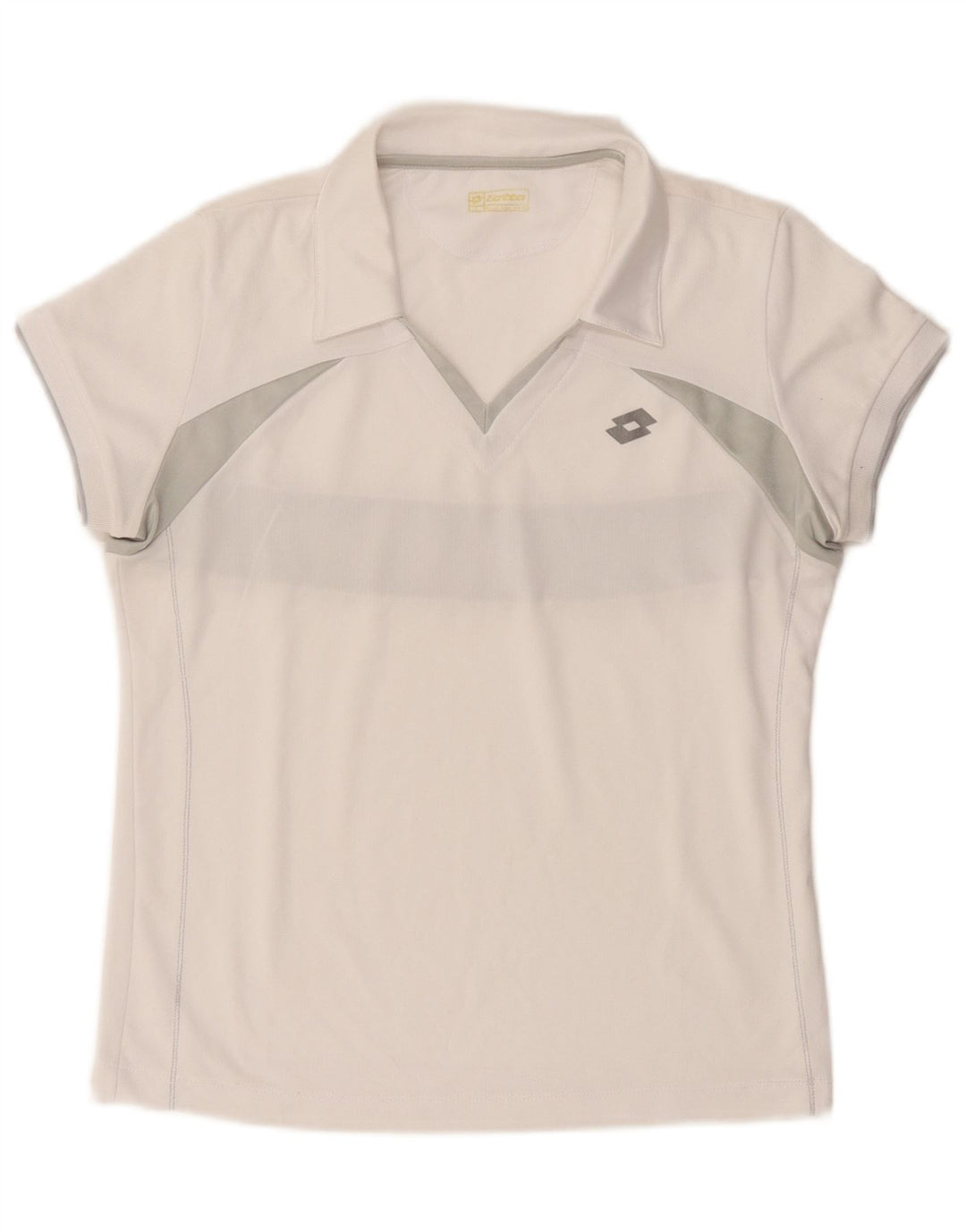 Camisa polo feminina Lotto UK 12 médio branco colorblock