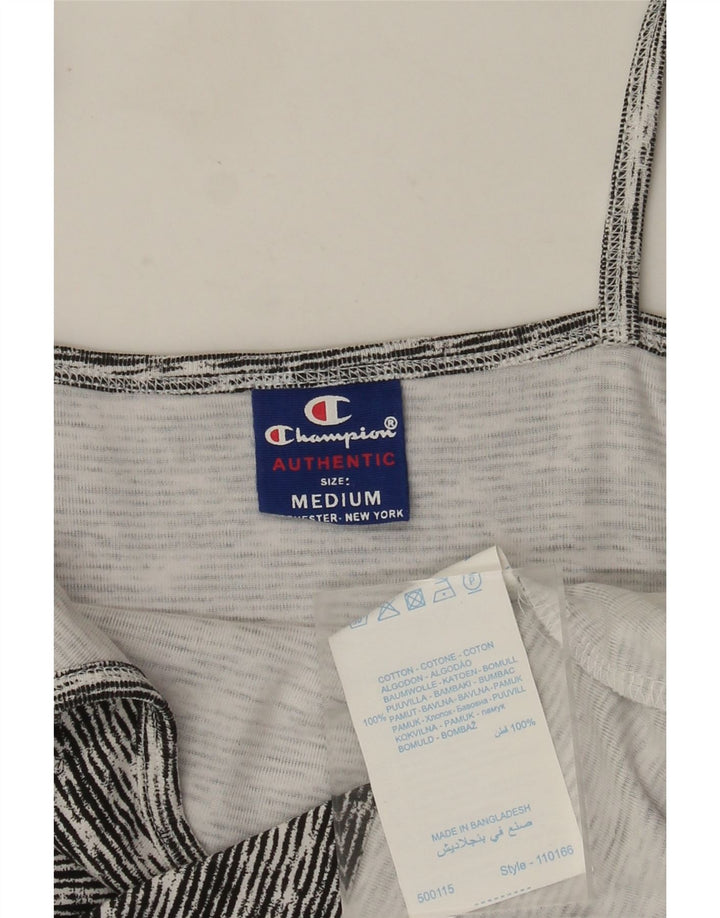 Campeão feminino Cami Top UK 12 algodão manchado cinza médio