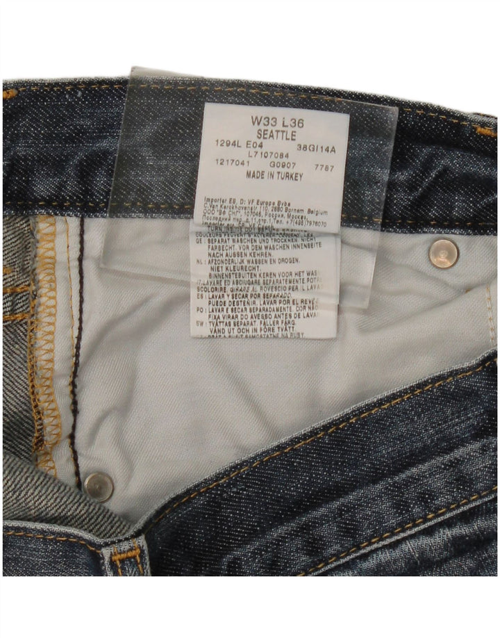 LEE Mens Seattle Straight Jeans W33 L31 Azul Algodão