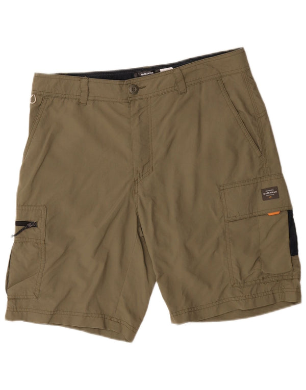 Shorts de natação masculinos Quiksilver Cargo poliéster cáqui médio