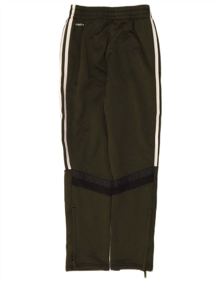 Calças de treino Adidas Aeroready para meninos 11-12 anos verde colorblock