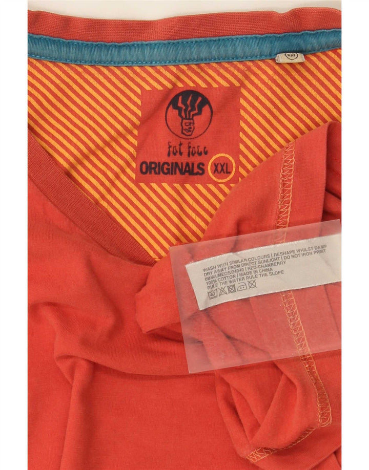 Camiseta masculina Fat Face Top 2XL Algodão Laranja