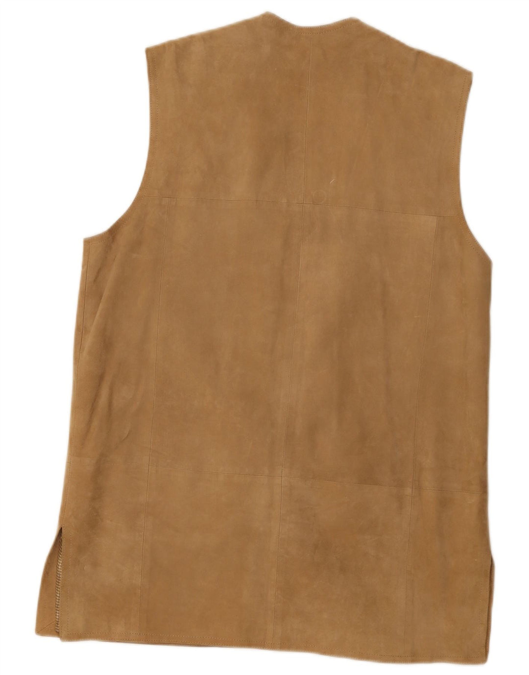 Colete de camurça feminino Max Harder UK 12 couro bege médio