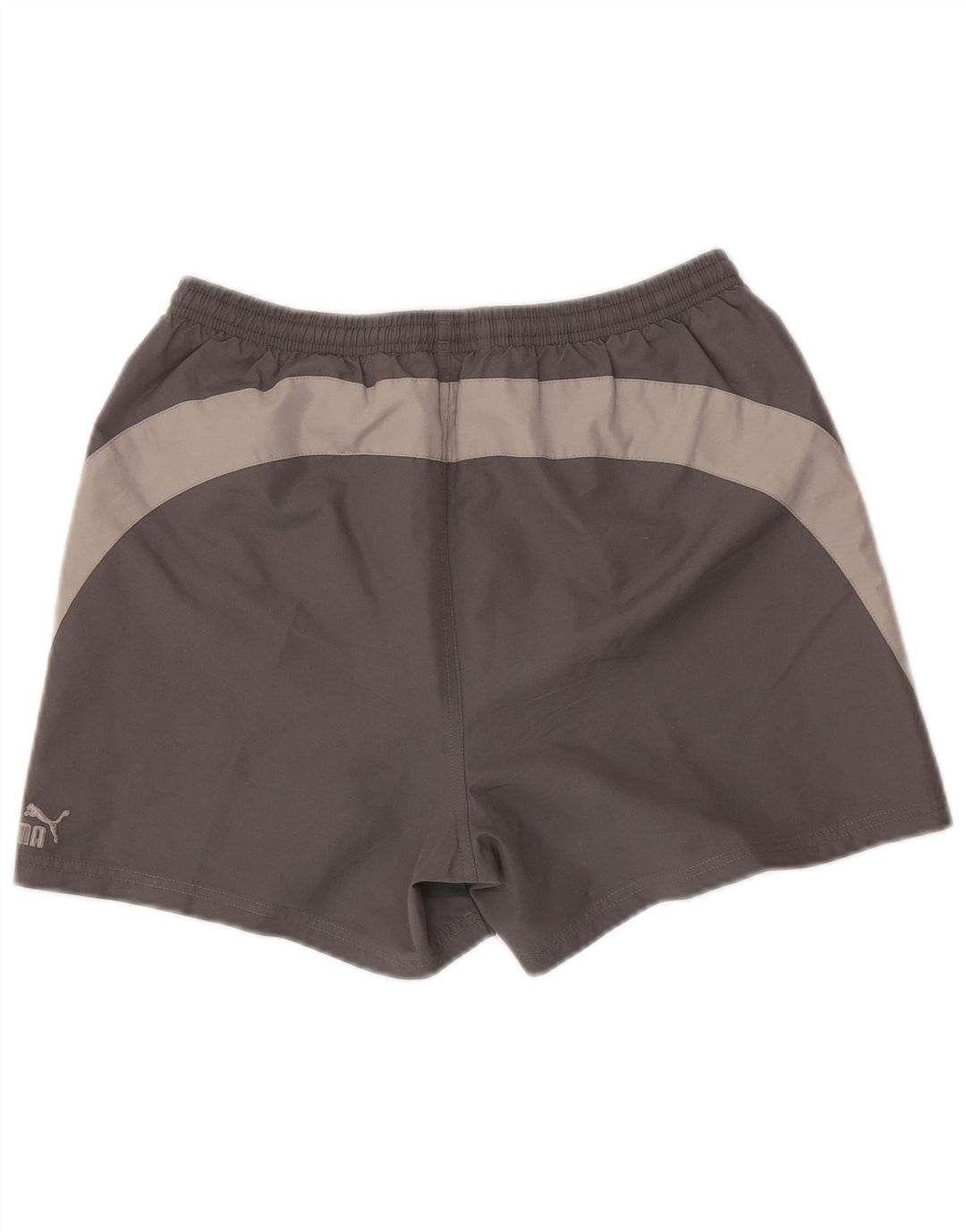 Shorts esportivos masculinos PUMA pequeno cinza colorblock poliéster