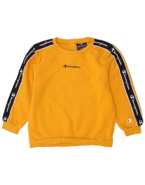 Jumper de moletom gráfico Champion Boys 2-3 anos XL amarelo colorblock