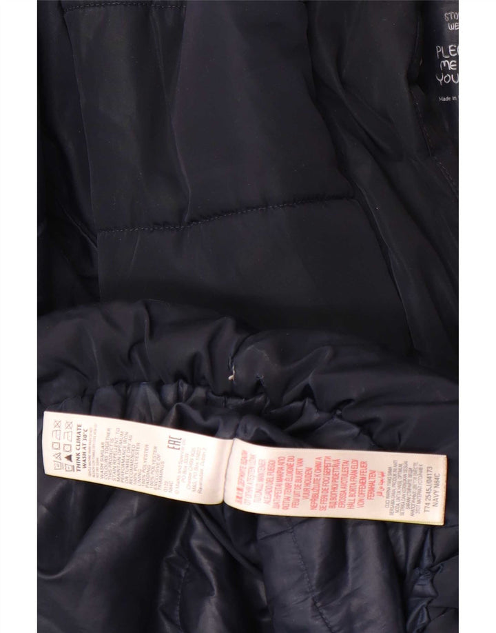 Casaco acolchoado com capuz para meninas Marks & Spencer 11-12 anos azul marinho poliéster