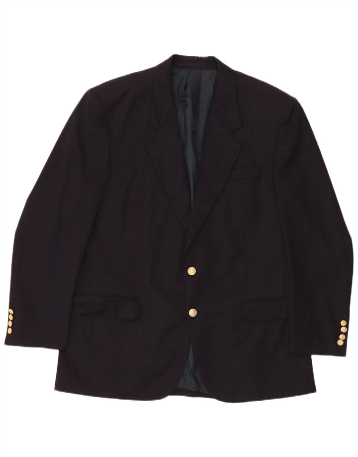 Jaqueta blazer masculina de 2 botões Paul & Shark IT 52 XL azul marinho lã virgem
