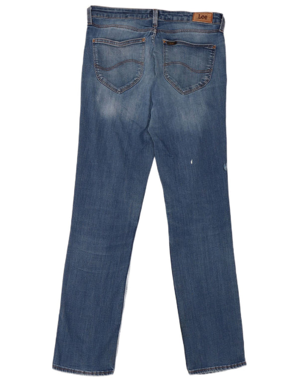 Lee Womens Marion Straight Jeans W30 L31 Azul Algodão