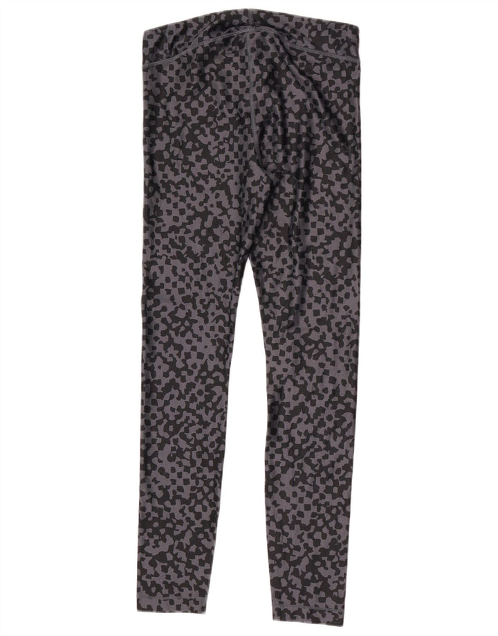 Under Armour Womens Leggings UK 12 Poliéster Geométrico Cinza Médio