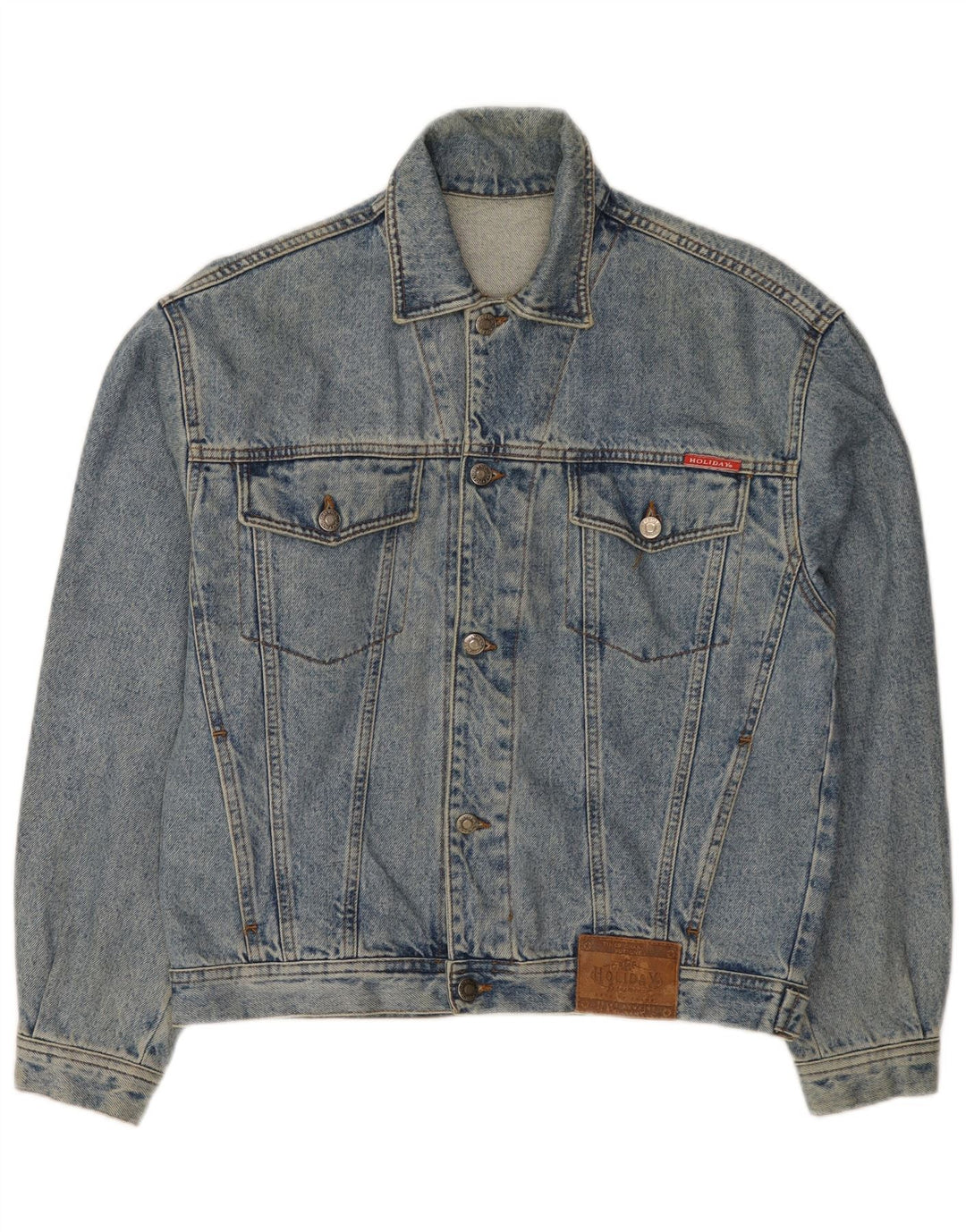 Jaqueta jeans masculina de férias UK 36 algodão azul pequeno