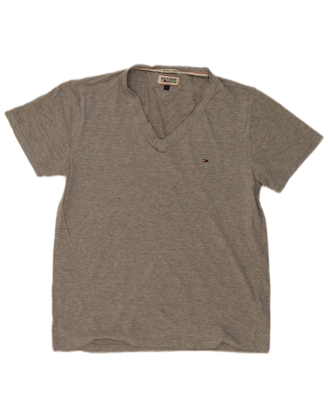 Camiseta masculina TOMMY HILFIGER grande algodão cinza