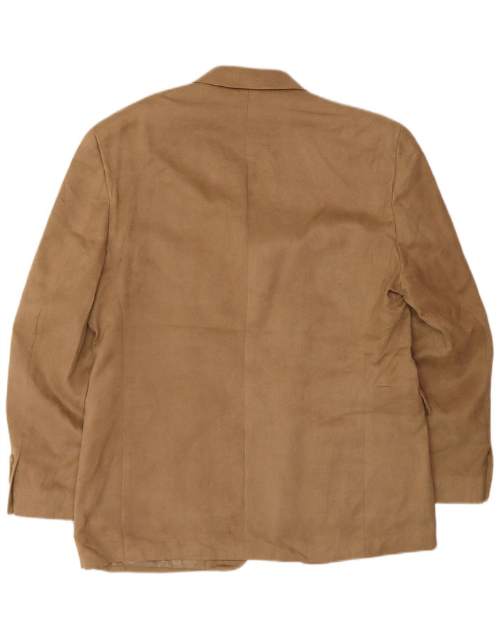 Jaqueta blazer masculina Chaps com 3 botões Reino Unido 38 poliéster bege médio