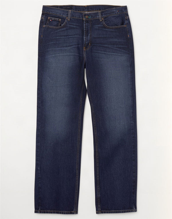 Jeans retos masculinos Tommy Hilfiger W38 L34 algodão azul marinho