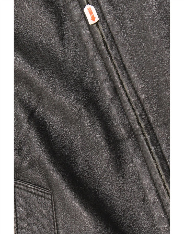 Jaqueta de couro masculina vintage IT 50 XL couro preto