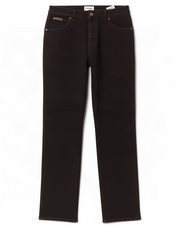 Wrangler Mens Straight Jeans W34 L34 Algodão Preto