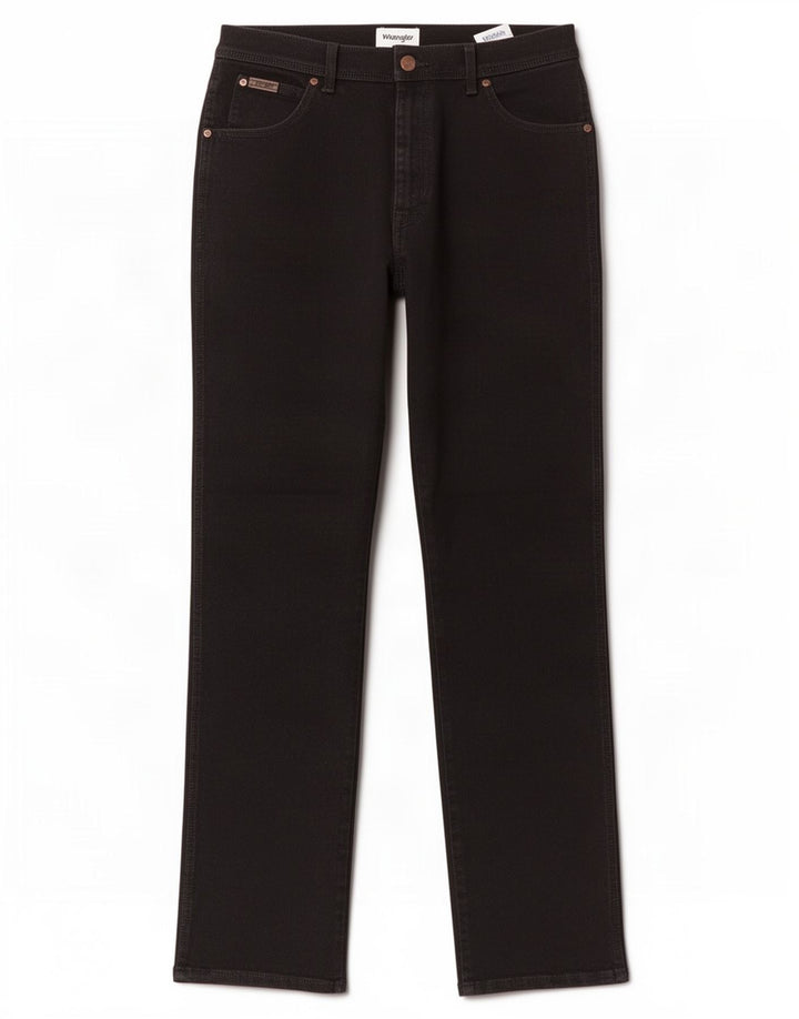 Wrangler Mens Straight Jeans W34 L34 Algodão Preto