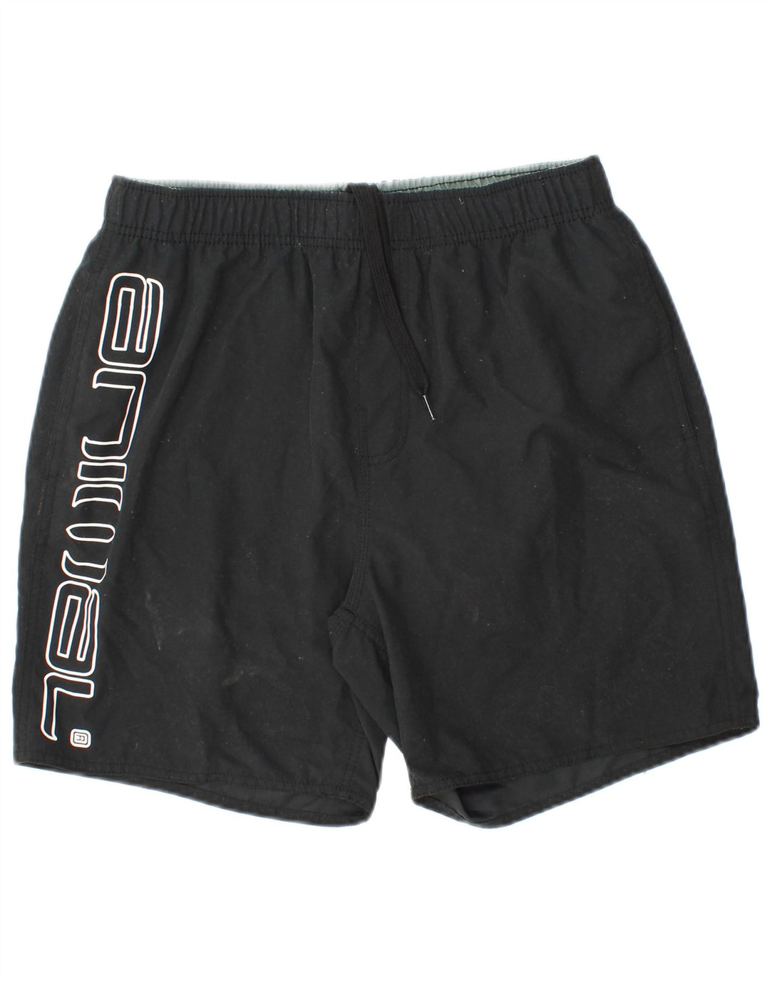 ANIMAL Mens Graphic Natação Shorts Grande Poliéster Preto