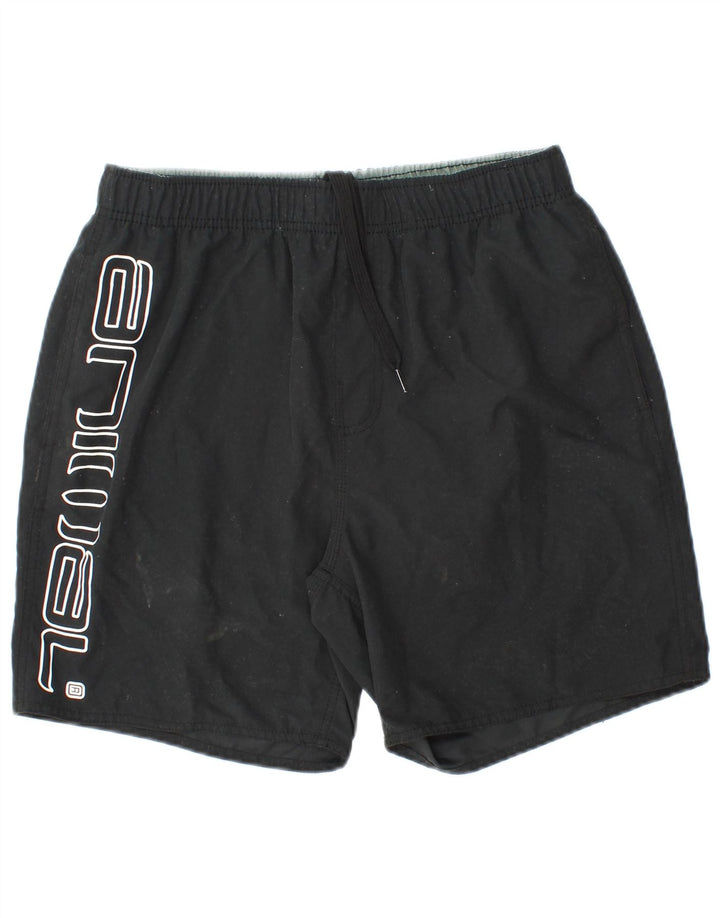 ANIMAL Mens Graphic Natação Shorts Grande Poliéster Preto