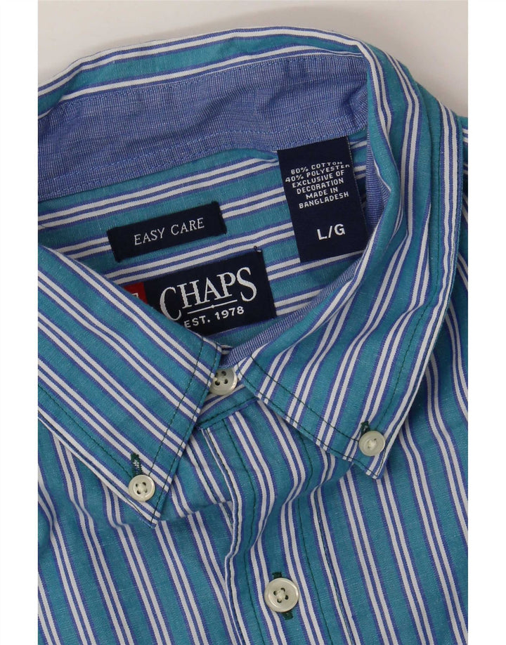 Camisa masculina Chaps grande algodão listrado azul