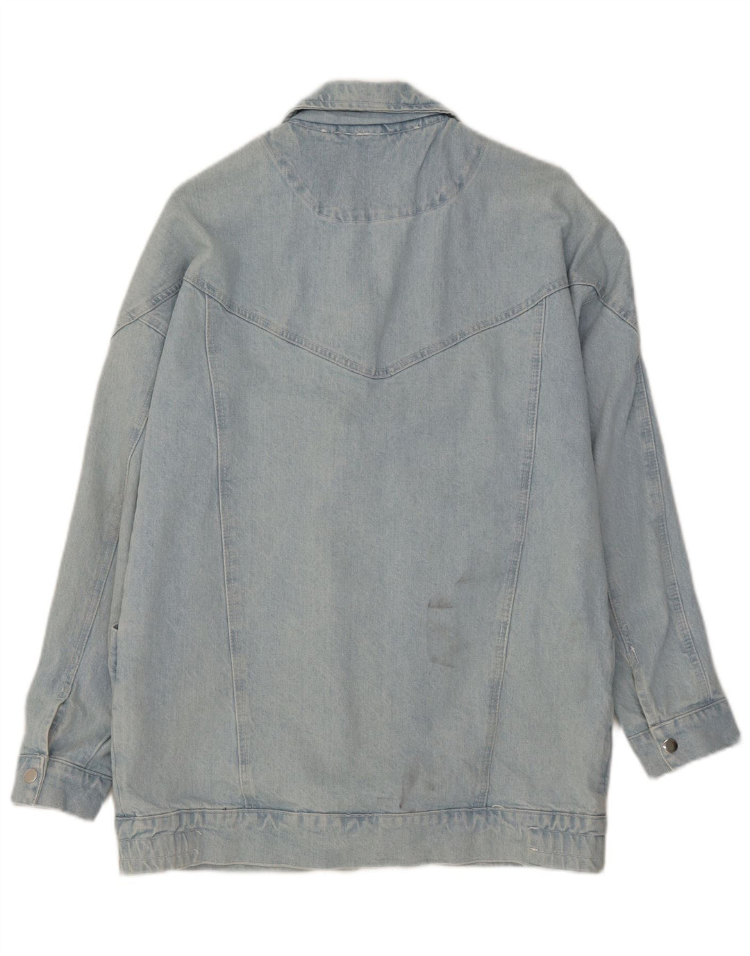 Jaqueta jeans feminina vintage Reino Unido 14 grande algodão azul