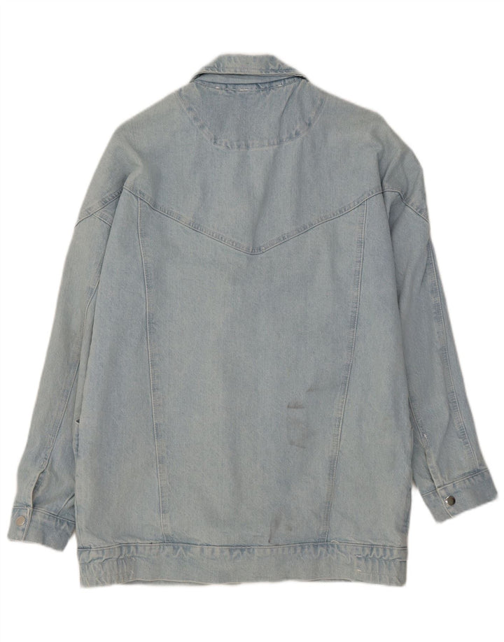 Jaqueta jeans feminina vintage Reino Unido 14 grande algodão azul