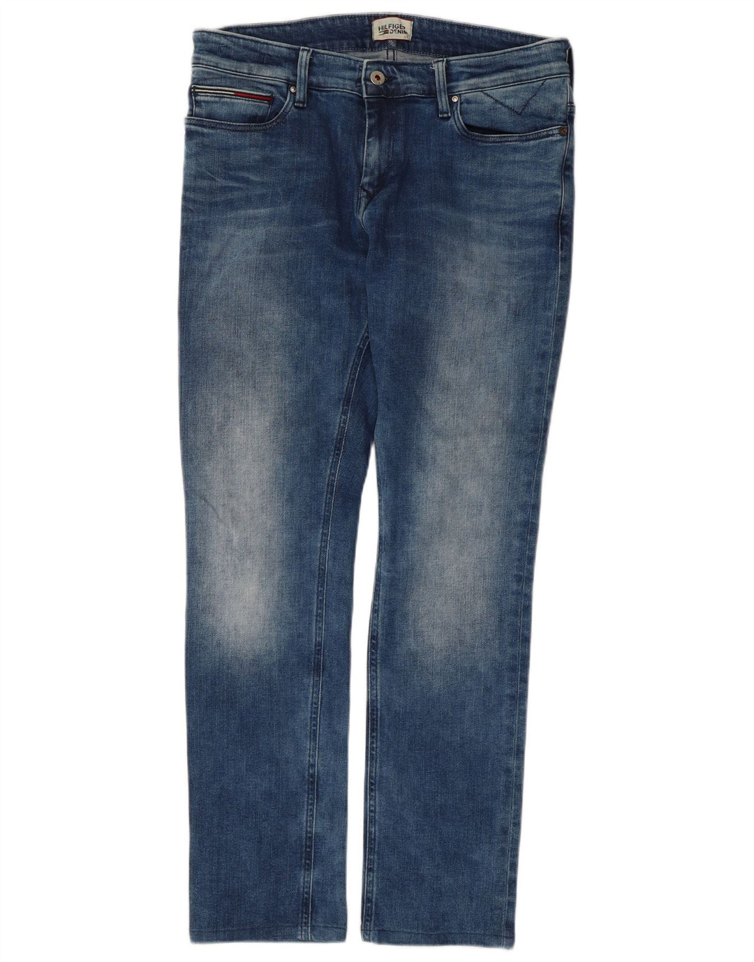 Tommy Hilfiger Masculino Slim Jeans W32 L29 Azul Algodão