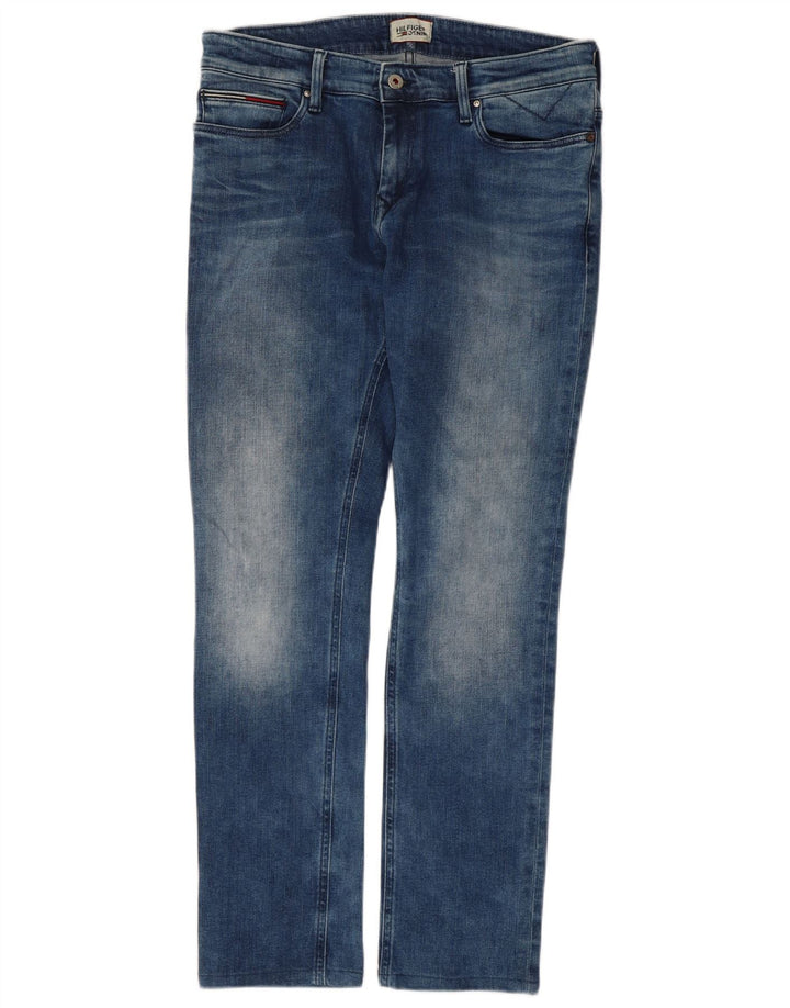 Tommy Hilfiger Masculino Slim Jeans W32 L29 Azul Algodão