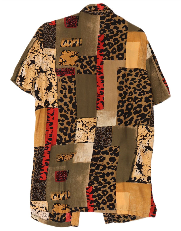 Novo Rápido camisa feminina vestido it 42 médio multicolorido retalhos viscose