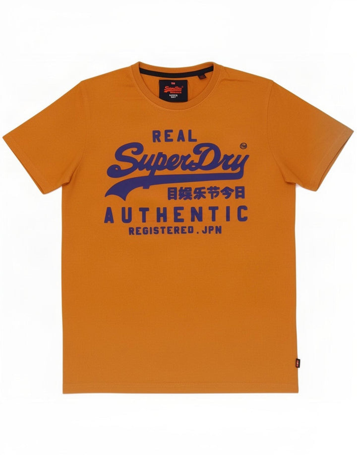 Camiseta masculina Superdry com estampa gráfica grande algodão laranja