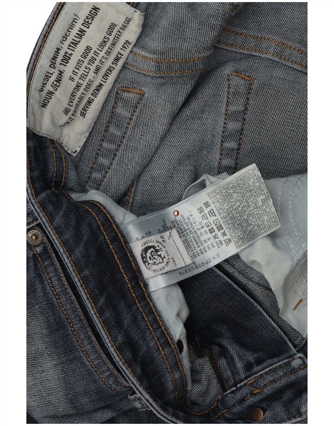 Jeans masculino diesel desgastado slim W32 L32 algodão azul