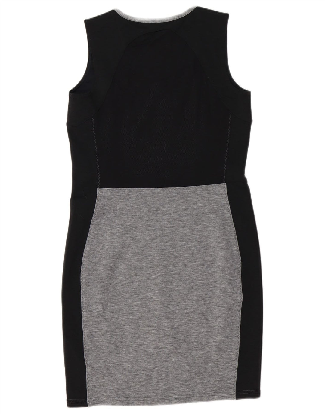 Vestido bainha feminino Athleta UK 10 pequeno poliéster colorblock preto