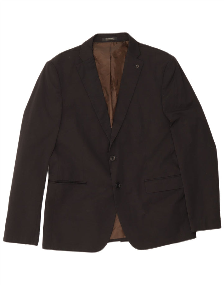 Jaqueta blazer masculina Zara com 2 botões EU 54 XL algodão preto