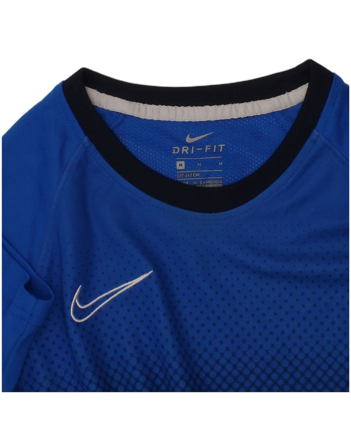 Camiseta NIKE Boys Dri Fit Graphic Top 10-11 anos Médio Azul Colourblock