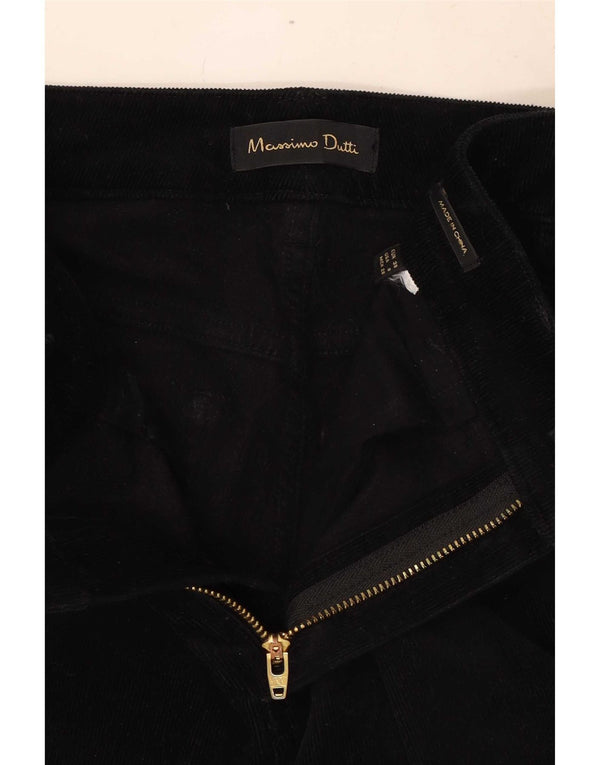 Calça feminina skinny de veludo Massimo Dutti UE 38 pequena W28 L29 preta