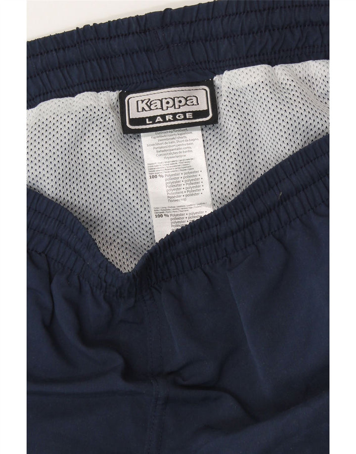 Shorts esportivos masculinos KAPPA grande poliéster azul marinho