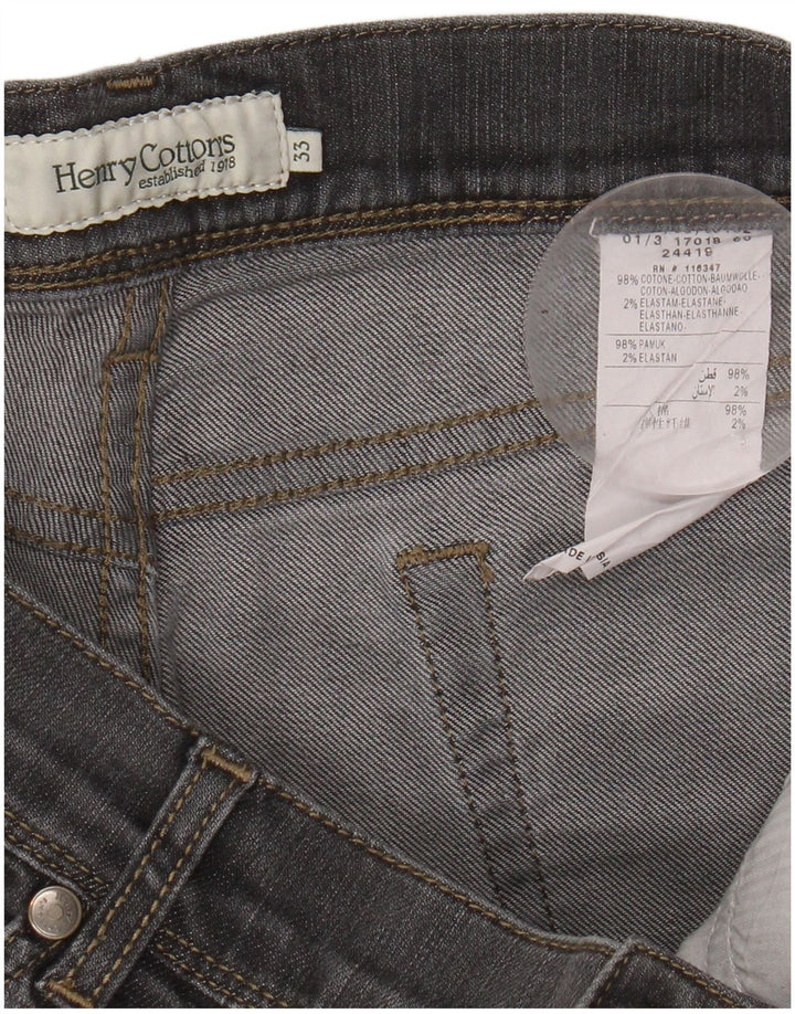 HENRY COTTONS Calça jeans reta feminina W33 L29 algodão preto