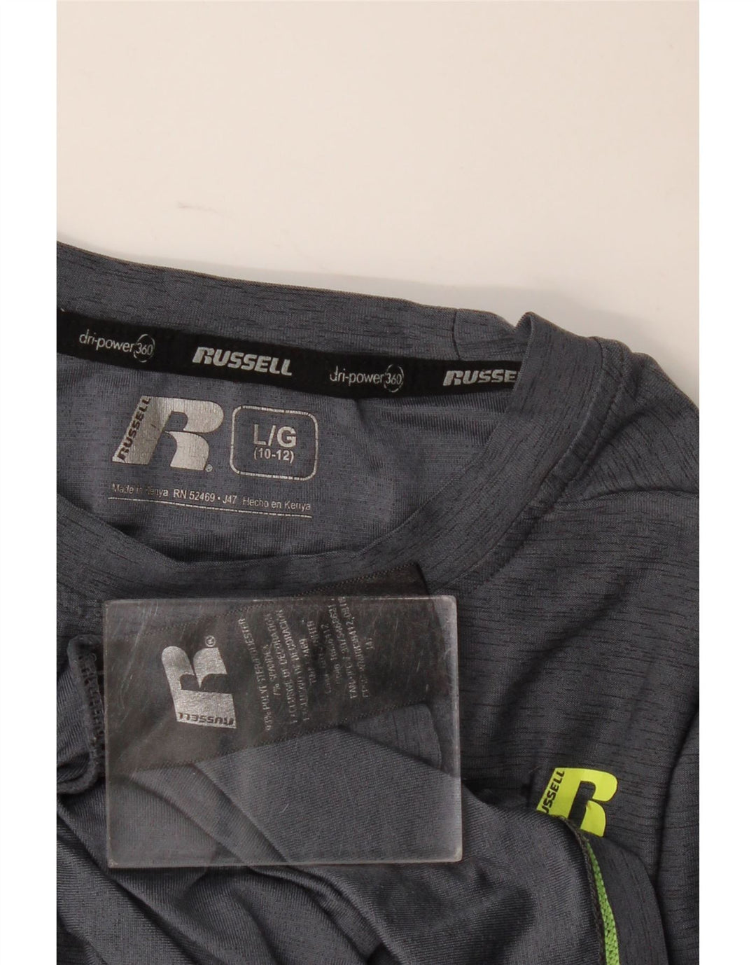 Camisola Russell Athletic Boys Dri-Power manga comprida 10-11 anos grande cinzento
