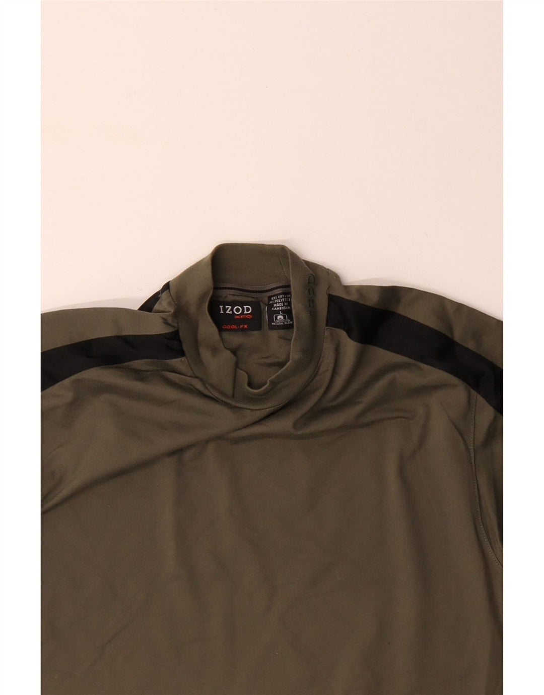 Camiseta masculina IZOD grande algodão colorblock cáqui grande