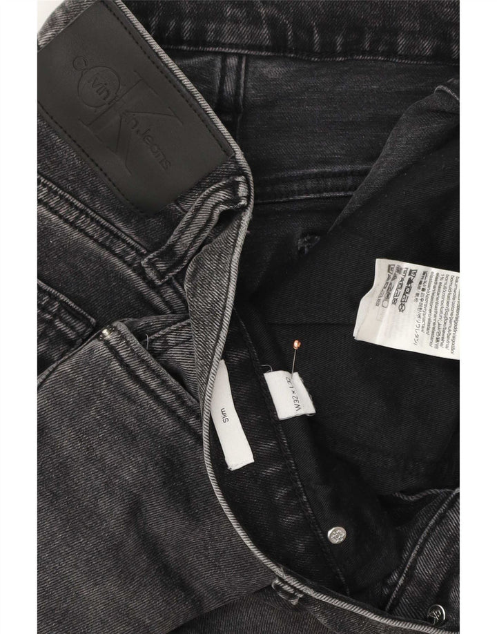 Calvin Klein Masculino Slim Jeans W32 L32 Cinza Algodão