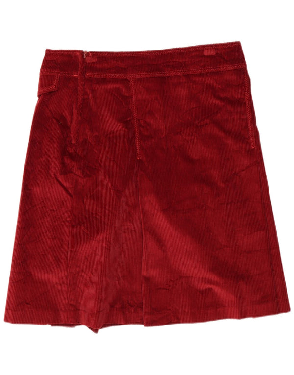 Saia feminina de veludo Marlboro Classics EU 42 grande W30 algodão borgonha